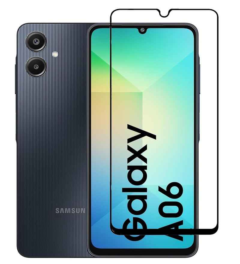 FabeKee Tempered Glass Screen Protector Compatible For Samsung Galaxy A06 / M06 / F06 Black Cellphone With Edge To Edge Coverage And Easy Installation Kit - Image 1