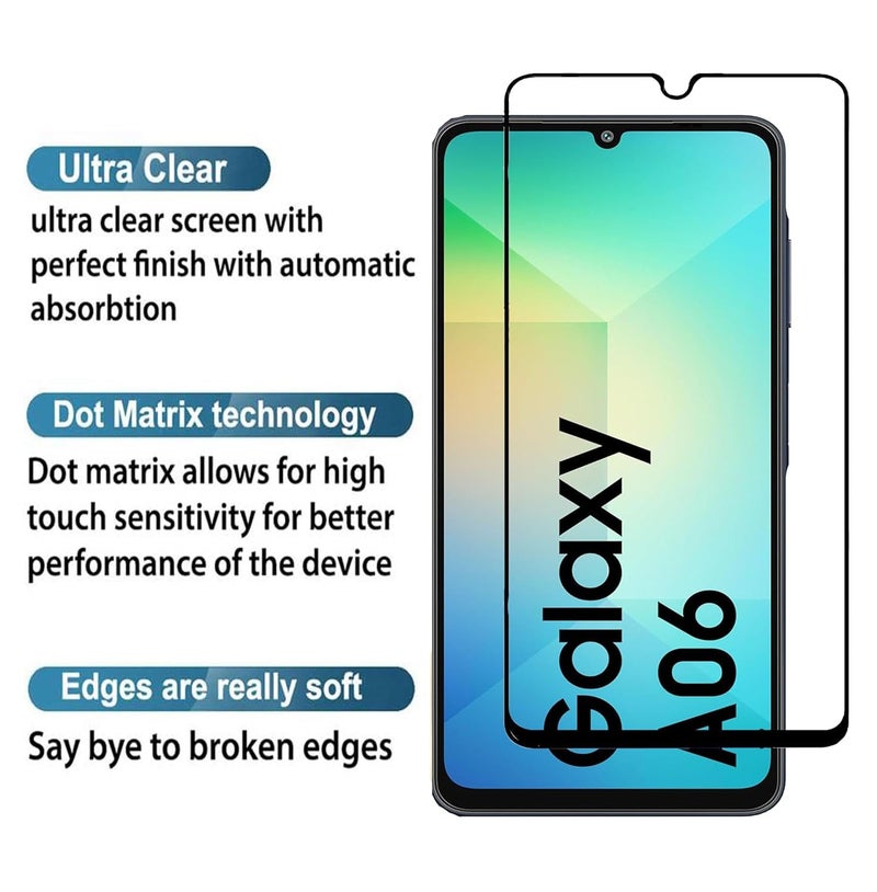 FabeKee Tempered Glass Screen Protector Compatible For Samsung Galaxy A06 / M06 / F06 Black Cellphone With Edge To Edge Coverage And Easy Installation Kit - Image 2