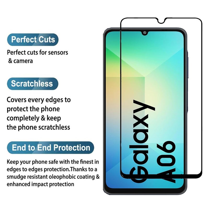 FabeKee Tempered Glass Screen Protector Compatible For Samsung Galaxy A06 / M06 / F06 Black Cellphone With Edge To Edge Coverage And Easy Installation Kit - Image 4