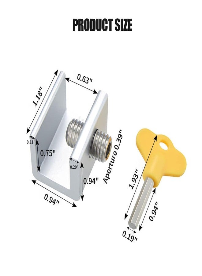 DKWIN Sliding Window Key Locks, Security Window Lock Aluminum with Key, Window Stoppers for Slide Door, Adjustable Security Locks, for Kids Room Hung Security Lock Stoppers. (2PC Window Lock) - Image 2