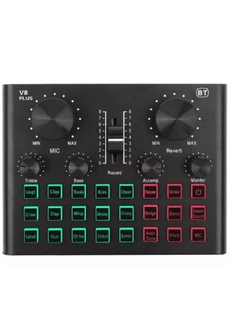 Professional Condenser Microphone With Live Voice Card And Studio Recording Broadcast Kit