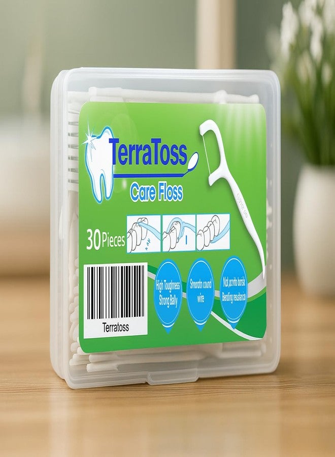 TerraToss Dental Floss Picks [60 Pcs] | 2 Box of 30 Pcs each | Premium Toothpicks for Fresh Breath, Clean Teeth & Healthy Gums (Box (60 Pcs)) - Image 2