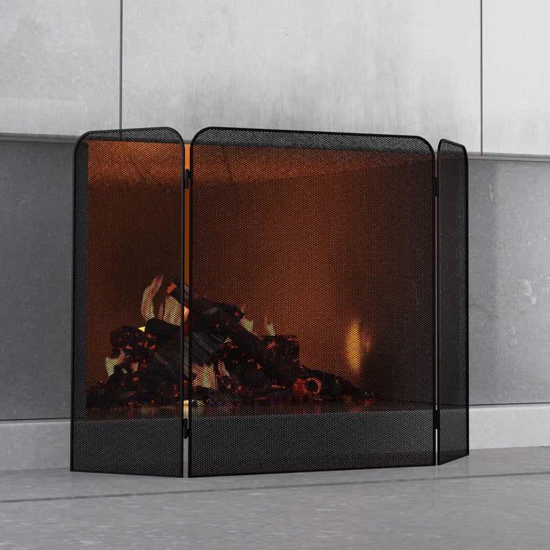 Fire Beauty Fire Beauty 3Panel Metal Fireplace Screen for Fireplace Fire Spark Guard Grate for Living Room Home Decor 32 x 52 