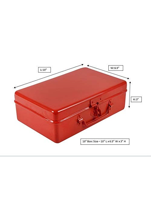 Jayco JAYCO Aluminum Empty Tool Storage Box 25 cm x 17 cm x 8 cm Red  - Image 3