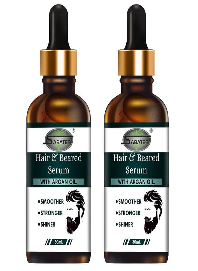 Sabates_Hair & Beared Serum |Beard Growth Oil, Fast Growth, Non Sticky Greasy, Thick Beard, Nourishment |4x More Powerful Beard Growth Oil for a Thicker & Fuller Beard| 60ML (Pack 2) Serum - Image 2