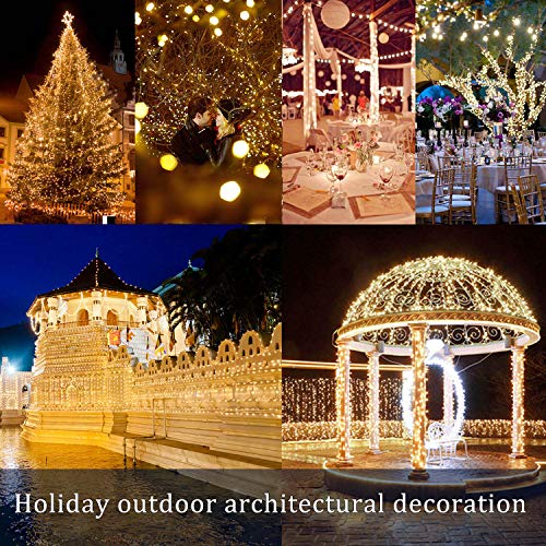 DAYLIGHTIR 2 Pack Total 200 LED 66FT Solar Powered Copper Wire String Lights Outdoor, Waterproof, 8 Modes Fairy Lights for Garden, Patio, Party, Yard, Christmas (Warm White) - Image 5