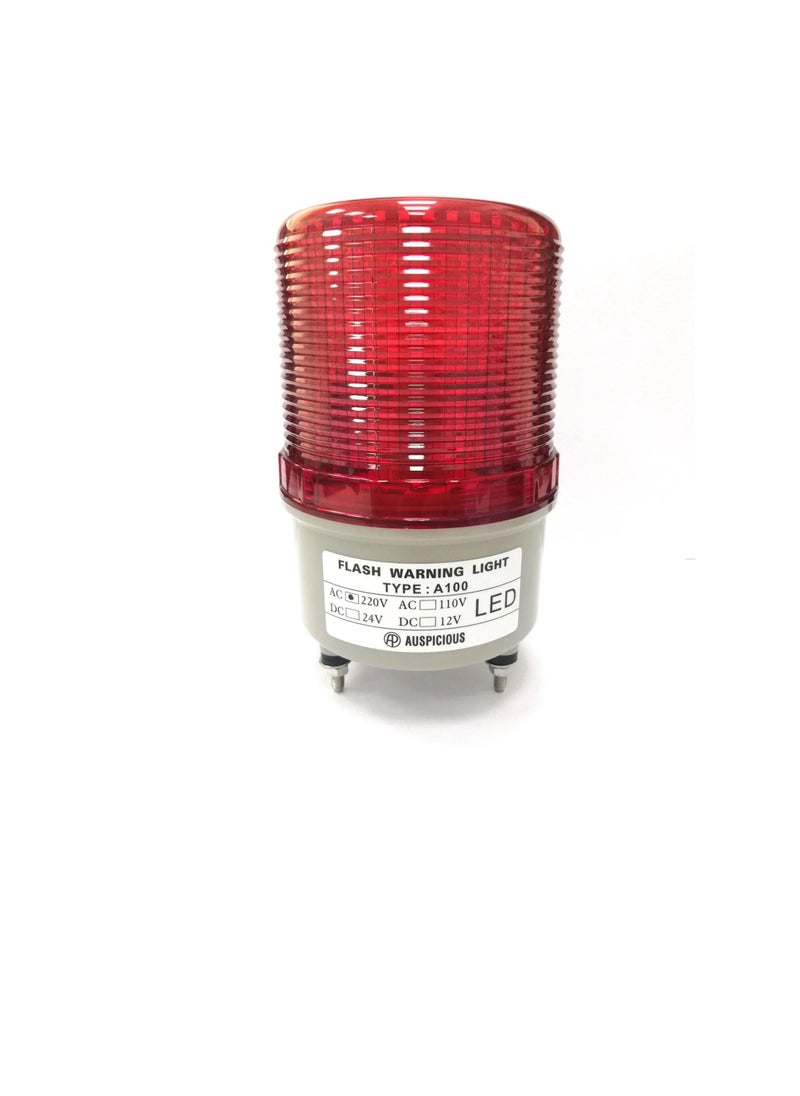 Auspicious - Flashing Red Beacon Light LED with Buzzer Screw Mount A100F 220 VAC - Image 1
