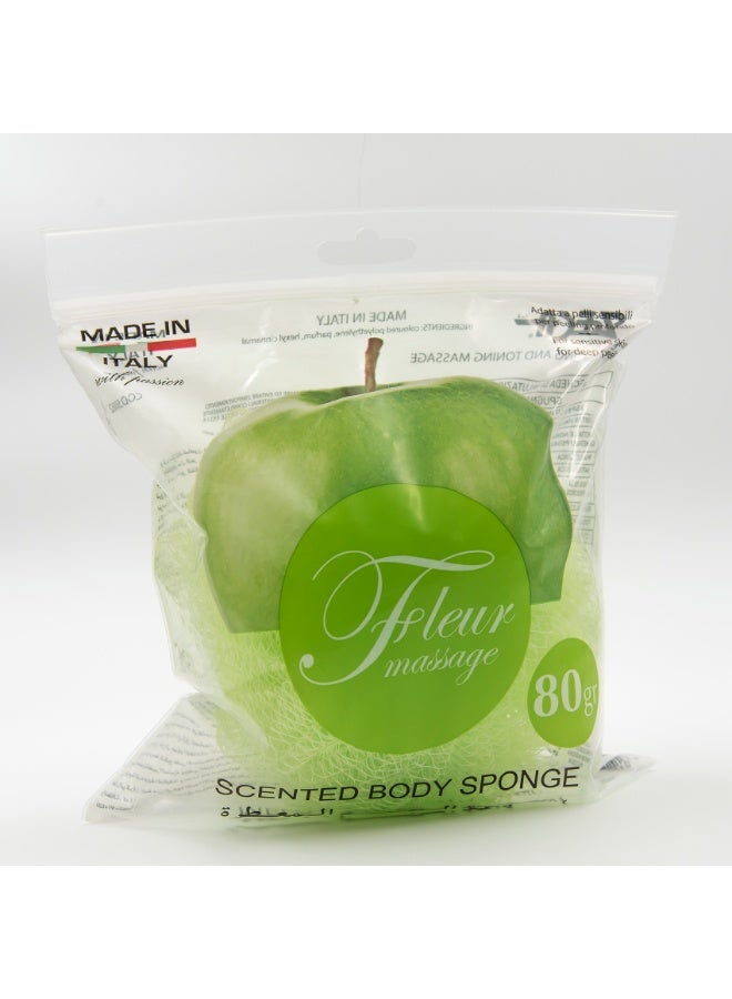 FLEUR Zeca Fleur Massage Net Sponge Apple -Scented | Refreshing Bath Sponge for Daily Cleansing - Image 2