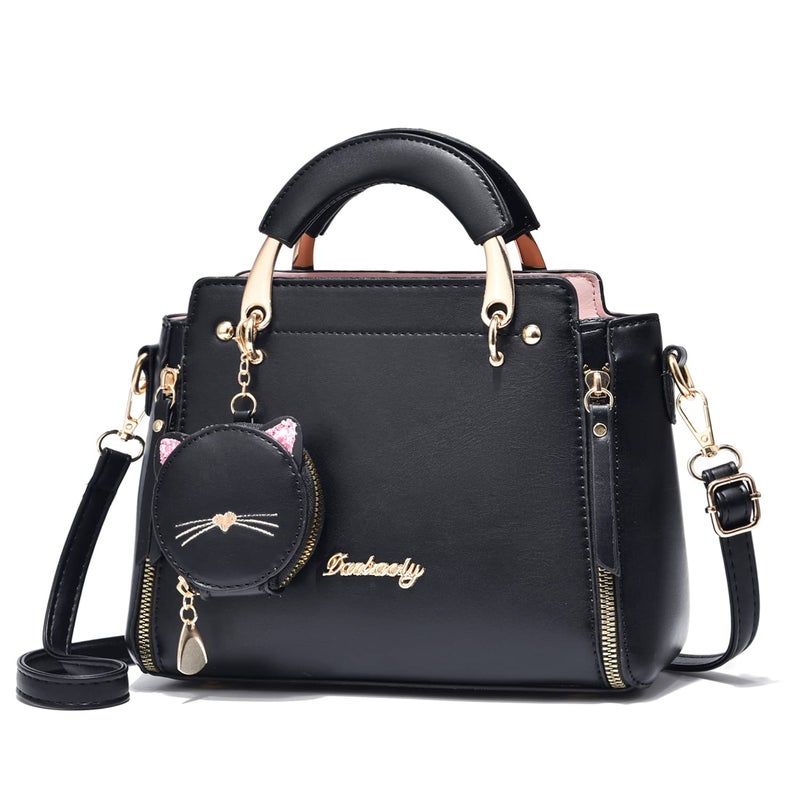Xiaoyu Fashion Purses and Handbags for Women Ladies Crossbody Bags Top Handle Satchel Shoulder Bags Small Totes (Black) - Image 1