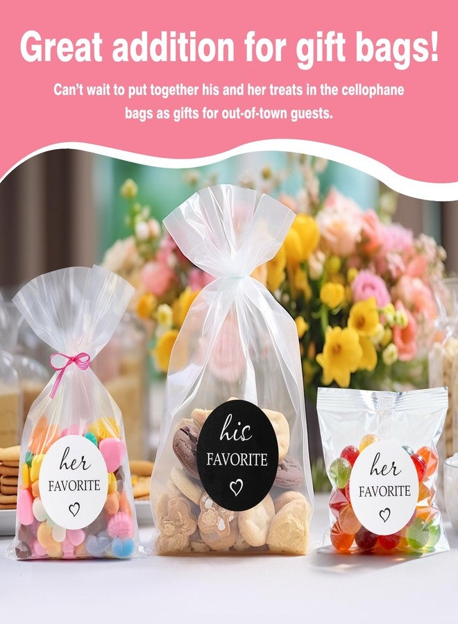 Varpotle 120 Sets His Favorite Her Favorite Stickers with Candy Bags, Wedding Favor Bags and Stickers for Bridal Shower, Welcome Bag Stuffers, Cookie & Candy Packaging (120) - Image 4
