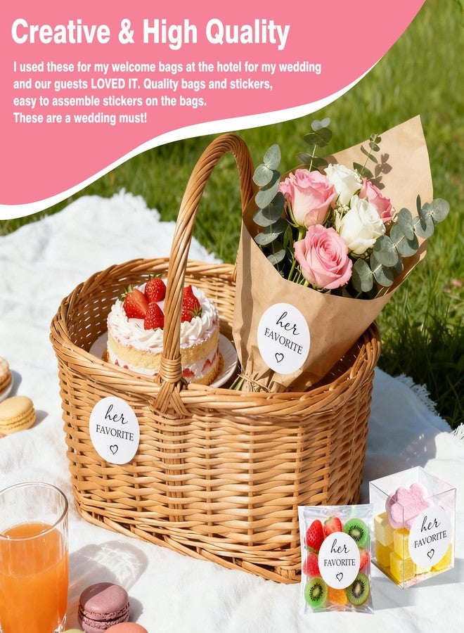 Varpotle 120 Sets His Favorite Her Favorite Stickers with Candy Bags, Wedding Favor Bags and Stickers for Bridal Shower, Welcome Bag Stuffers, Cookie & Candy Packaging (120) - Image 5