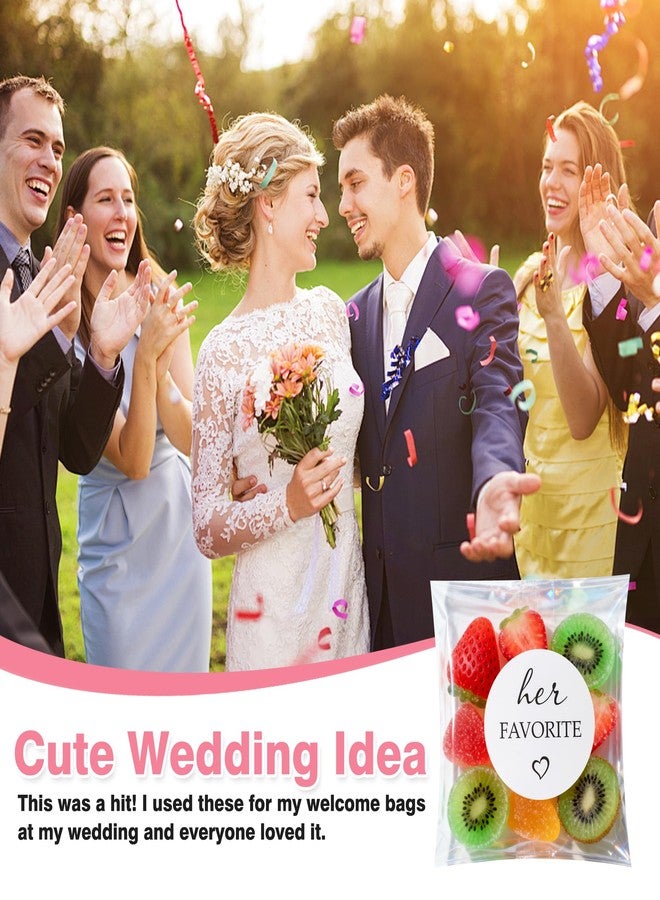 Varpotle 120 Sets His Favorite Her Favorite Stickers with Candy Bags, Wedding Favor Bags and Stickers for Bridal Shower, Welcome Bag Stuffers, Cookie & Candy Packaging (120) - Image 3