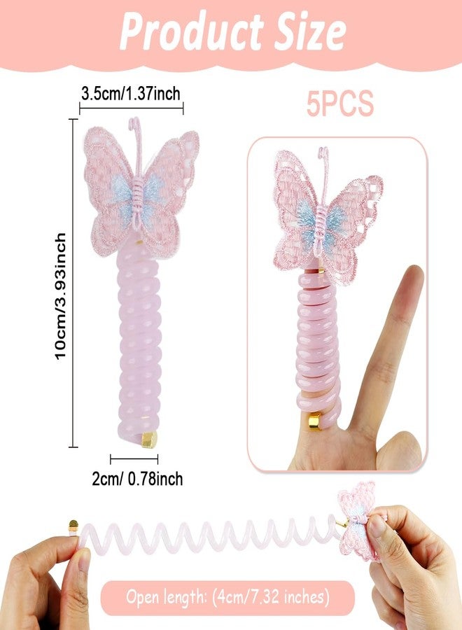  بالي ربطة شعر سلكية للأطفال من بالاي®، ربطات حلزونية مرنة، حاملة شعر على شكل ضفائر كرتونية لطيفة، إكسسوارات لصنع ذيل الحصان، هدايا للبنات والأطفال، متعددة الفراشات، قطعتان - Image 2