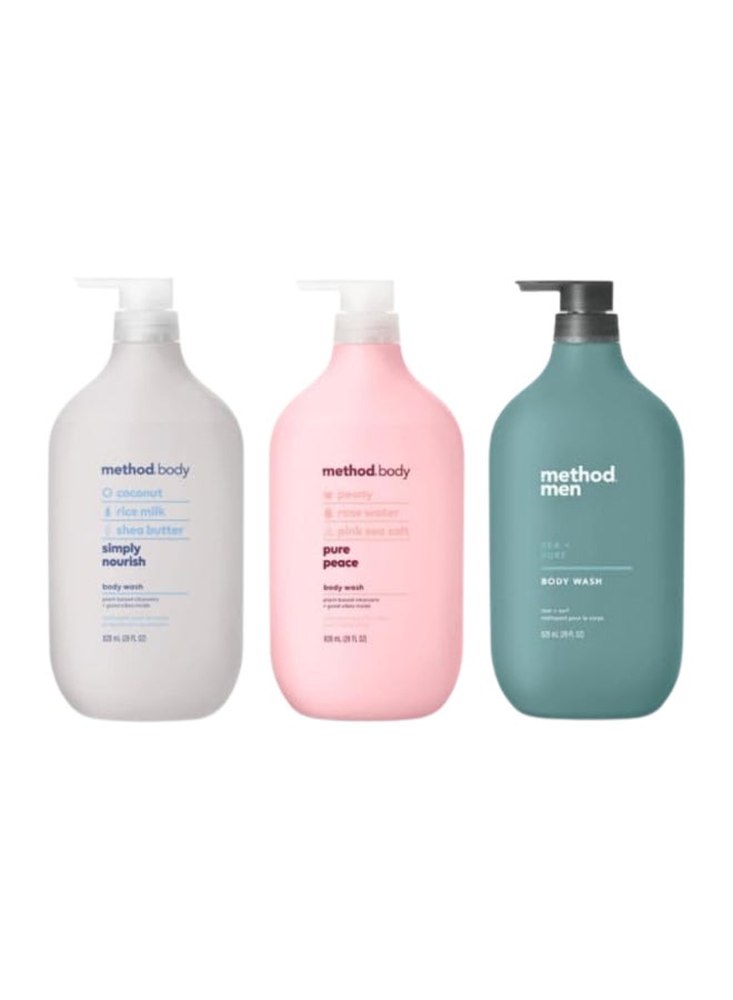 Method Body Wash Sampler Variety Pure Peace Sea Surf Simply Nourish Simply Nourish Pure Peace Sea Surf Body Wash - Image 2