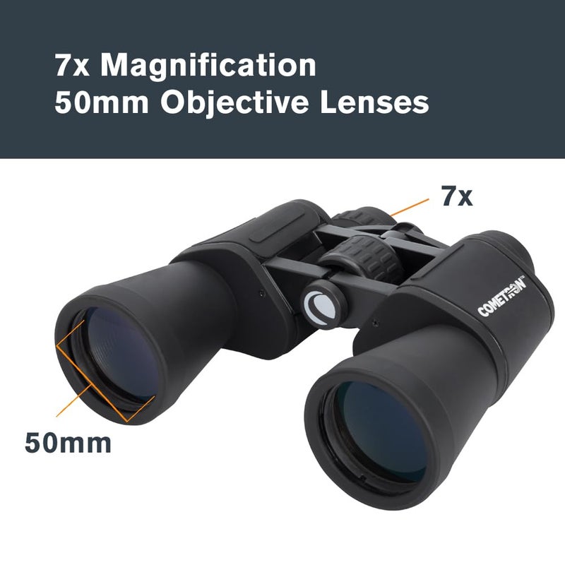 Celestron - Cometron 7x50 Astronomy Binoculars â€“ Entry-Level for Stargazing and Comet Watching â€“ Large 50mm Objective Lenses â€“ Wide 6.6Â° Field of View â€“ Multi-Coated Optics - Image 2