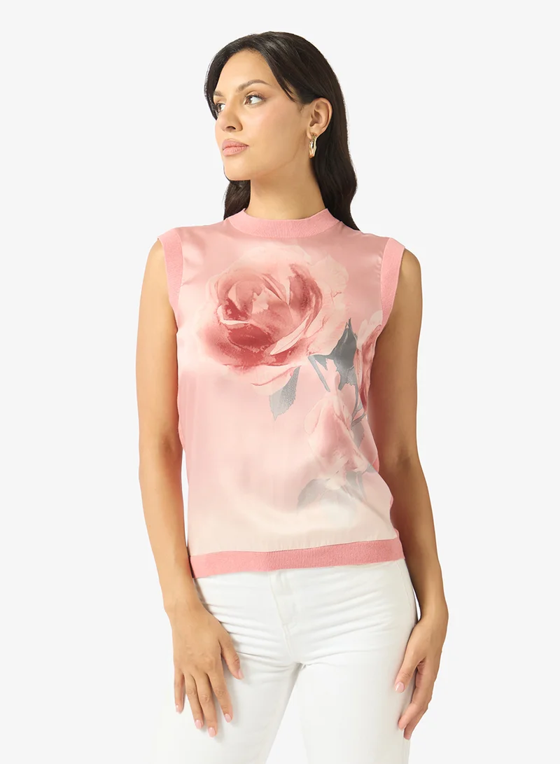 Ted Baker Lysia Floral Printed Front Knitted Sweater