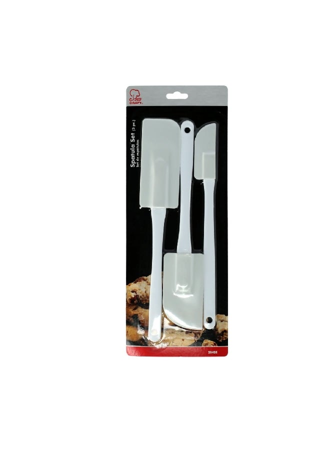 Chef Craft 3-Piece Flexible Blades High Quality Spatula Set White 10 Inch 20488 - Image 1
