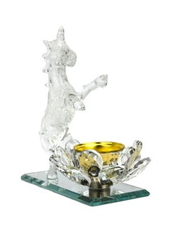 Generic Clear Crystal Unicorm and Crystal Lotus Flower Incense Holder Healing Crystal Stone Incense Burner Ash Catcher Incense Stick Cone Holder for Yoga Meditation and Home Office Décor  - Image 2