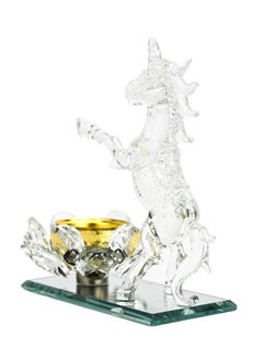 Generic Clear Crystal Unicorm and Crystal Lotus Flower Incense Holder Healing Crystal Stone Incense Burner Ash Catcher Incense Stick Cone Holder for Yoga Meditation and Home Office Décor  - Image 4