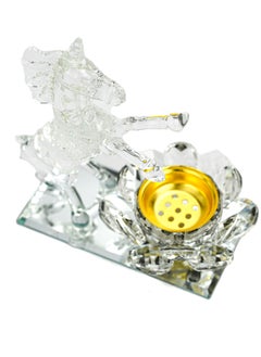 Generic Clear Crystal Unicorm and Crystal Lotus Flower Incense Holder Healing Crystal Stone Incense Burner Ash Catcher Incense Stick Cone Holder for Yoga Meditation and Home Office Décor  - Image 3