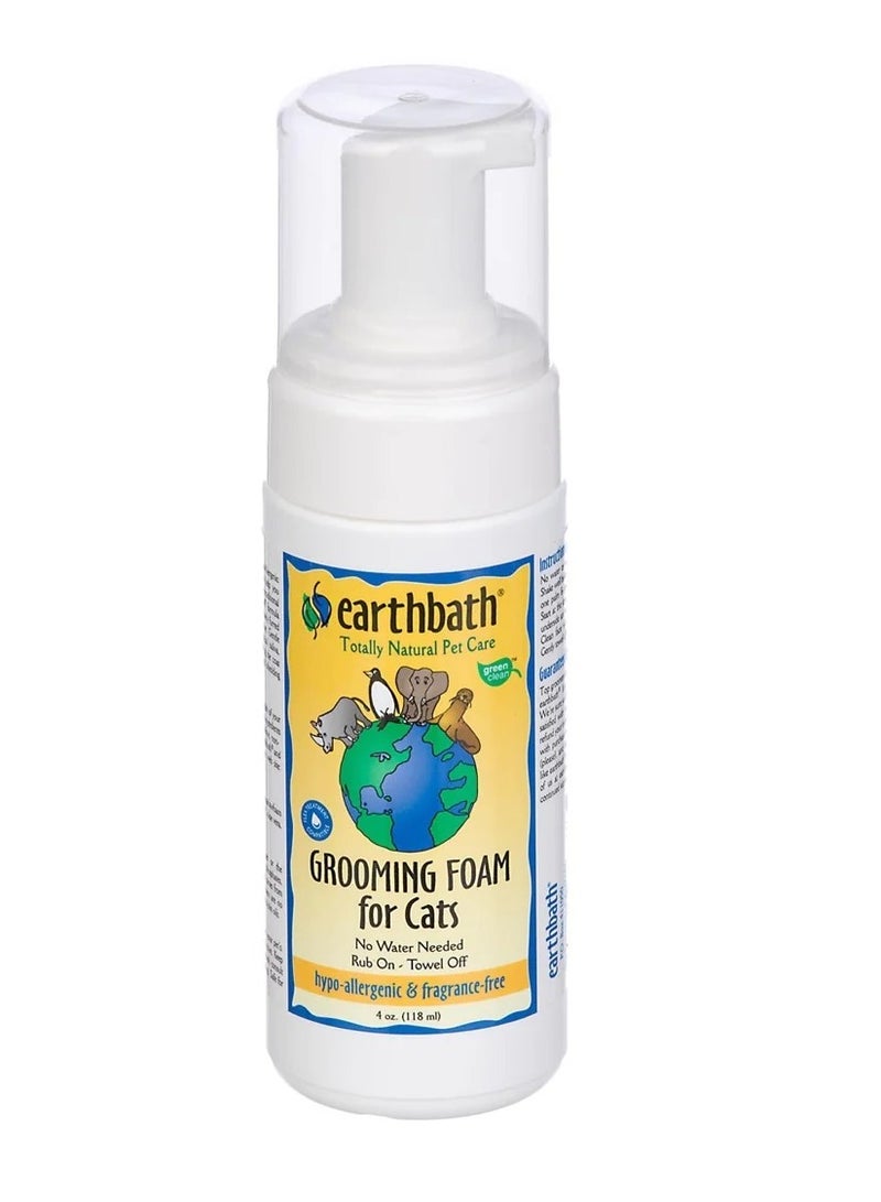 earthbath Hypo Allergenic Fragrance Free Waterless Grooming Foam for Cats And Kittens 118ml - Image 1