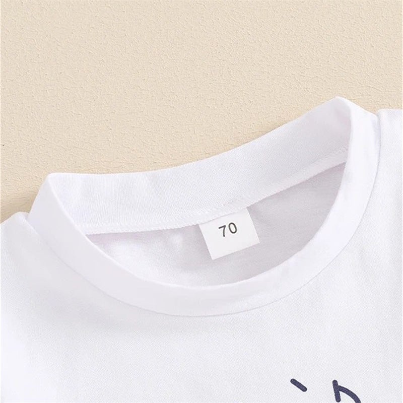 Foreign Trade Boys Sports Style Golf Printed Short-sleeved Top Shorts Two-piece Children''s suit - Image 4