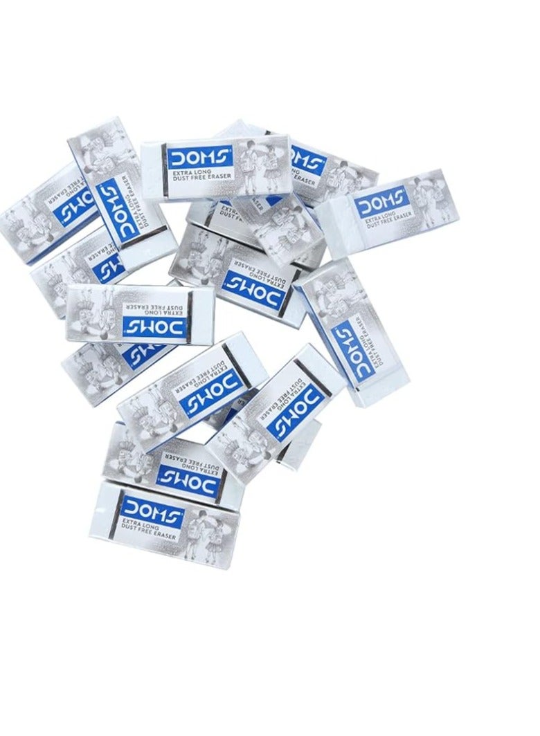 DOMS Doms Non-Toxic Dust Free Extra Long Eraser Set in Cardboard Box (Pack of 20)  - Image 2