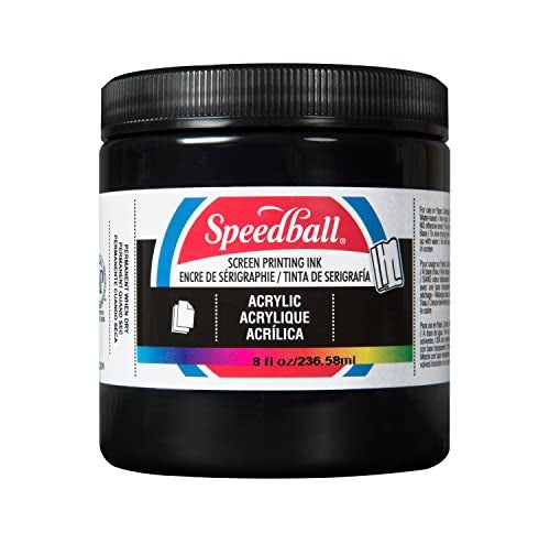 Speedball Acrylic Screen Printing Ink 8 oz Black for Paper Prints Made in USA