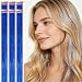Celinebella Royal Blue Clip in Hair Tinsel 6Pcs Heat Resistant Bright Hair Extensions for Women Teens Daily Sports Events 4th of July Party Festival Gift - Image 2