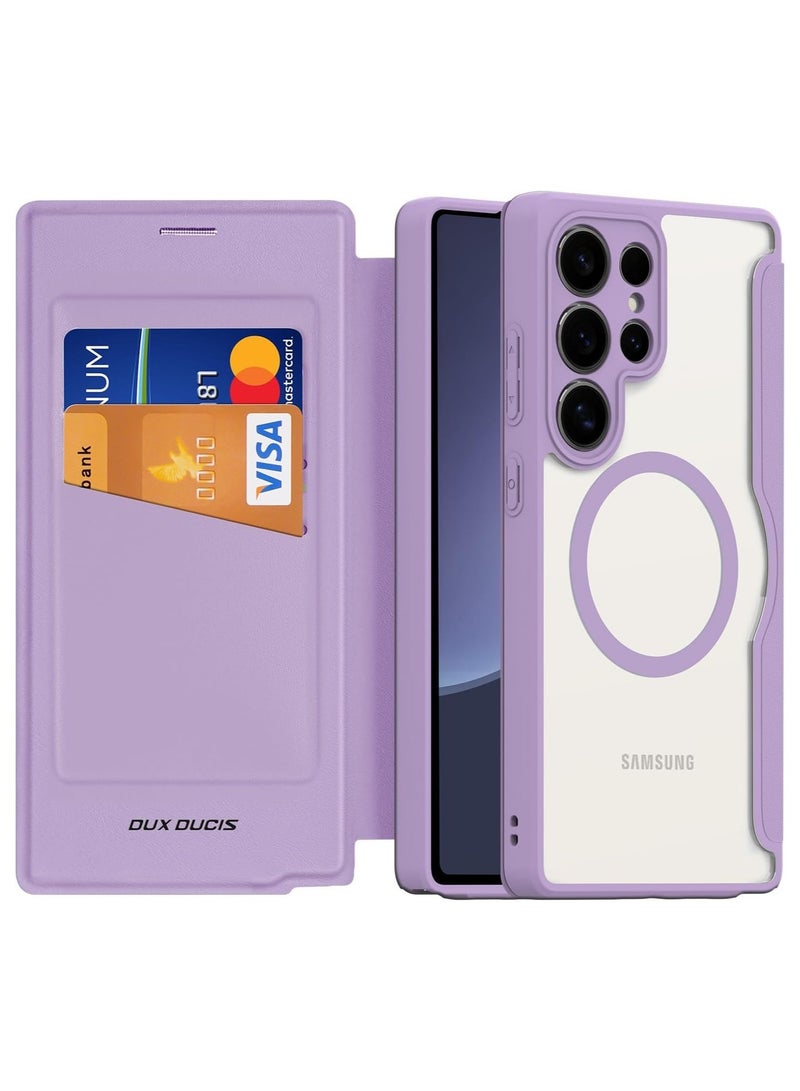 General Wallet Card Insert Leather Case Compatible with Samsung Galaxy S25 S25 Plus S25 Ultra, Flip Stand Fall Magnetic Prevention Case Support Wireless Charging For S25 S25 Plus S25 Ultra  - Image 1