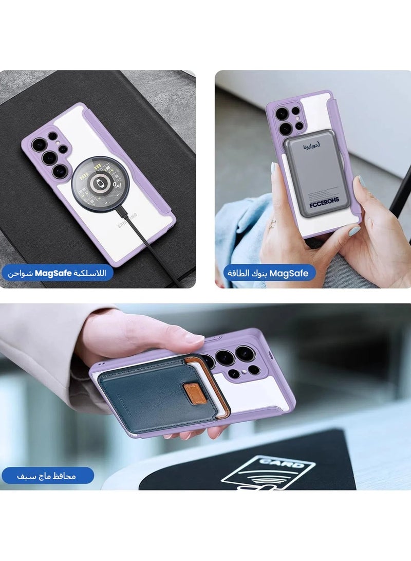 General Wallet Card Insert Leather Case Compatible with Samsung Galaxy S25 S25 Plus S25 Ultra, Flip Stand Fall Magnetic Prevention Case Support Wireless Charging For S25 S25 Plus S25 Ultra  - Image 2