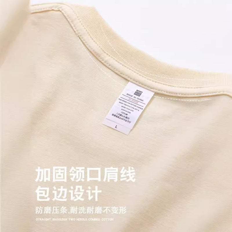 Heavy Cotton Spider Letter Printed Short-Sleeved T-Shirt For Men And Women American Style Retro High Street Korean-Fashion Brand Loose T-Shirt Top - Image 5