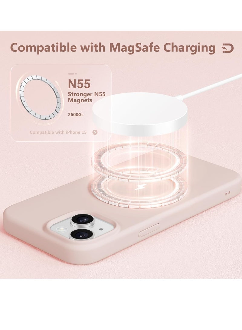 "ELTRAZONE 5-in-1 Magnetic Case for iPhone 15 – Slim Full Body Skin-Like Silicone Cover (6.1") in Pink, Compatible with MagSafe, Includes 2X Screen Protectors and Camera Lens Protectors" - Image 4