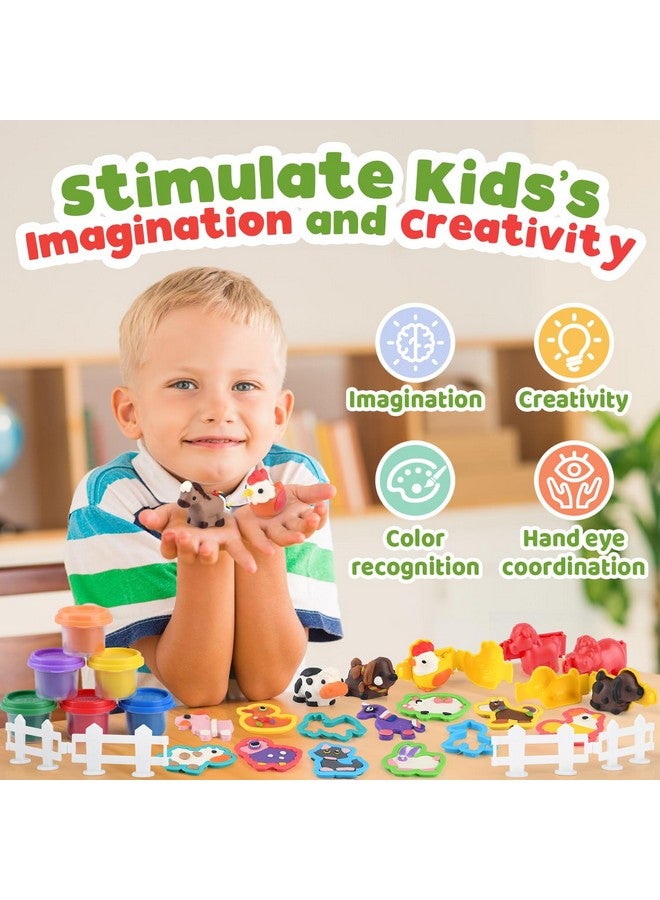 PLAY Farm Animals Clay Sets for Kids Ages 4-8, Color Dough Kit with Animal Molds, Non-Toxic & Safe Toys Gifts for Boys Girls 4-6 - Image 2