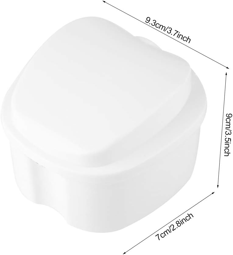 klarako Denture Case,Portable False Teeth Storage Box Teeth Container Holder Reusable Dental Appliance for Travel(White) - Image 5