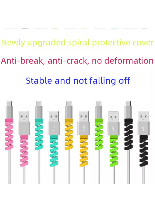 Direct Spiral Silicone Data Cable Protective Cover Power Cord Anti-break Suitable For Wide Range Easy To Carry-Color:Blue - Image 2