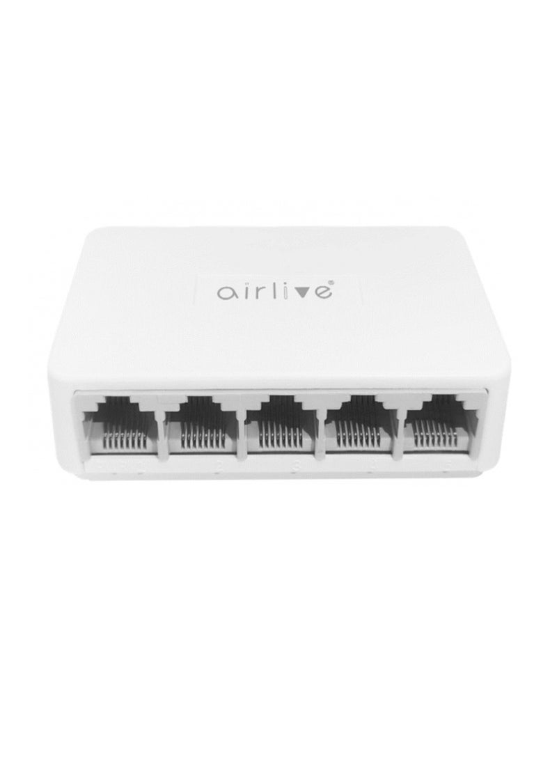 airlive - plug-and-play unmanaged Fast Ethernet switch , Live-5E switch is equipped with 5 x 10/100Mbps RJ45 ports - Image 1