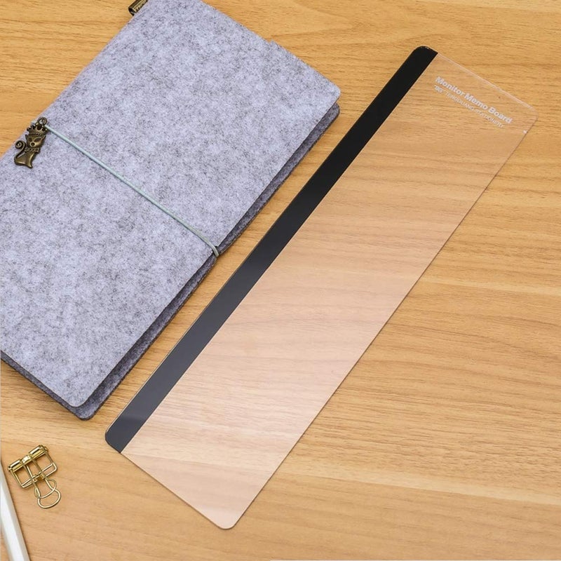 Lechay Monitor Memo Board Computer, Monitor Sticky Note Holder, Acrylic Transparent Message Board for Office 1 Set(Left & Right) by - Image 5