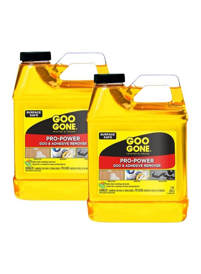 Goo Gone Pro-Power - 32 Ounce 2 Pack - Professional Strength Adhesive Remover, Removes Stickers, Tape, Grease and More - Image 1