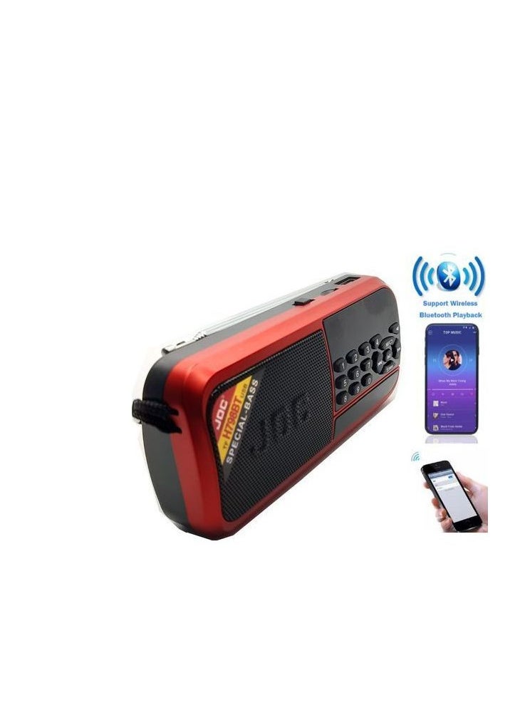 ماركة غير محددة - راديو بلوتوث FM - USB - ذاكرة - أحمر - Image 1