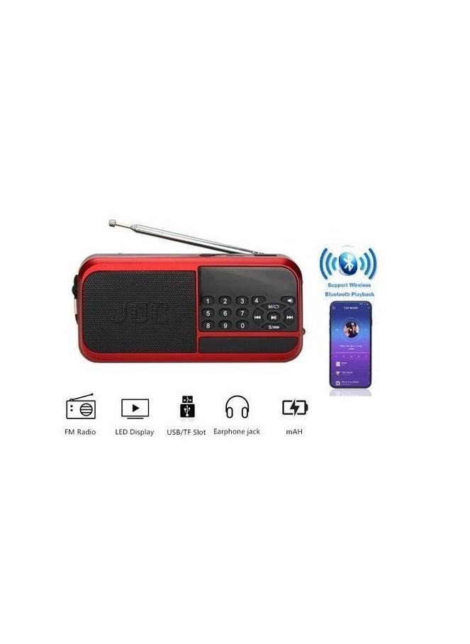 ماركة غير محددة - راديو بلوتوث FM - USB - ذاكرة - أحمر - Image 1