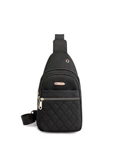 Womens chest bag new casual fashion all-match nylon cloth bag lightweight messenger bag womens backpack small shoulder front bag fashionStyle 2 Black Style 2 Black