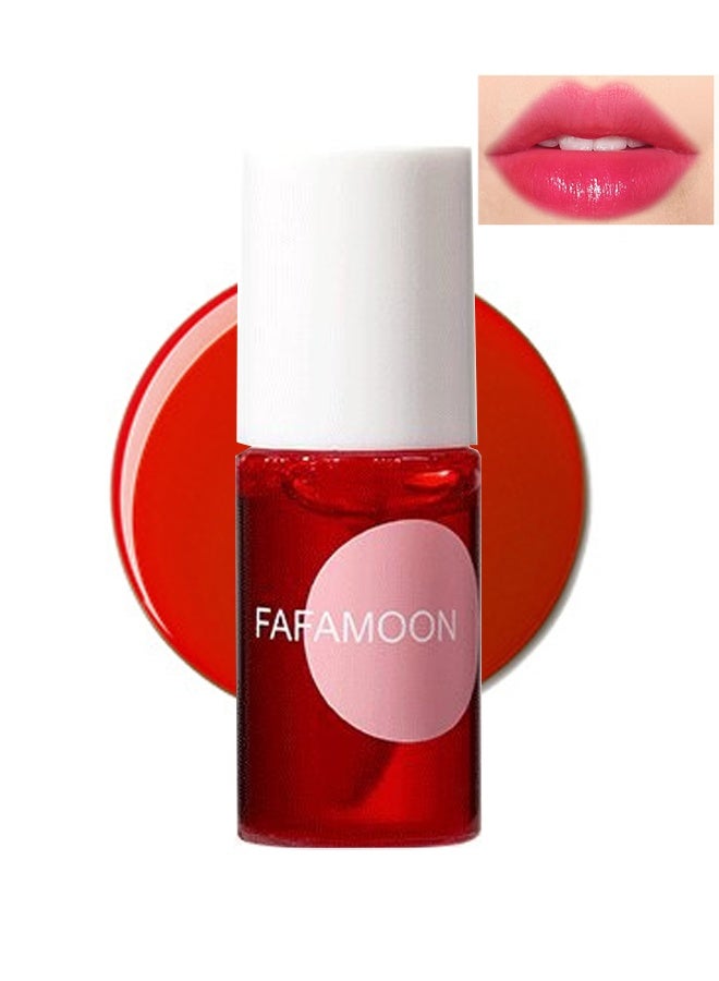 FAFAMOON Fruit Juice Lip Tint Lip Tint Stain, Mini Liquid Water Tint,Korean Lip Gloss Moisturizing Natural,Long Lasting Waterproof,Multi-Use Lip and Cheek Tint(Strawberry) - Image 1
