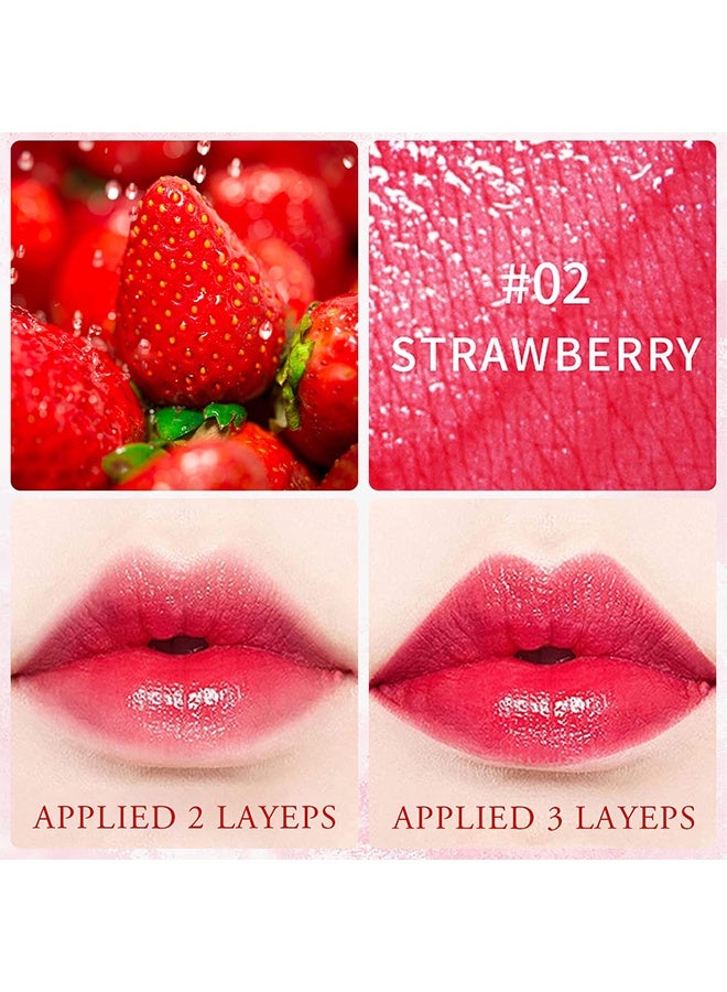 FAFAMOON Fruit Juice Lip Tint Lip Tint Stain, Mini Liquid Water Tint,Korean Lip Gloss Moisturizing Natural,Long Lasting Waterproof,Multi-Use Lip and Cheek Tint(Strawberry) - Image 2