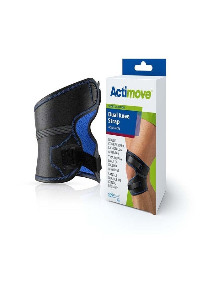 Actimove Sports Edition, Dual Knee Strap | Adjustable Knee Support for Pain Relief & Patella Stability, Hiking, Soccer, Basketball, Running, Tennis, Tendonitis, Volleyball & Squats, Black, Medium - Image 1