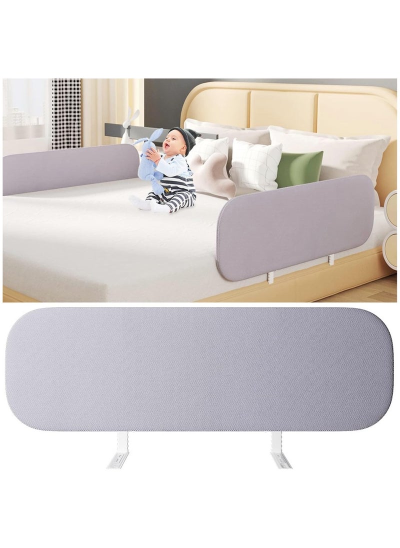 SKY-TOUCH - Pack Of 1 Foldable Crib Rail Guard For Kids, 120 X 40CM, Grey - Image 1