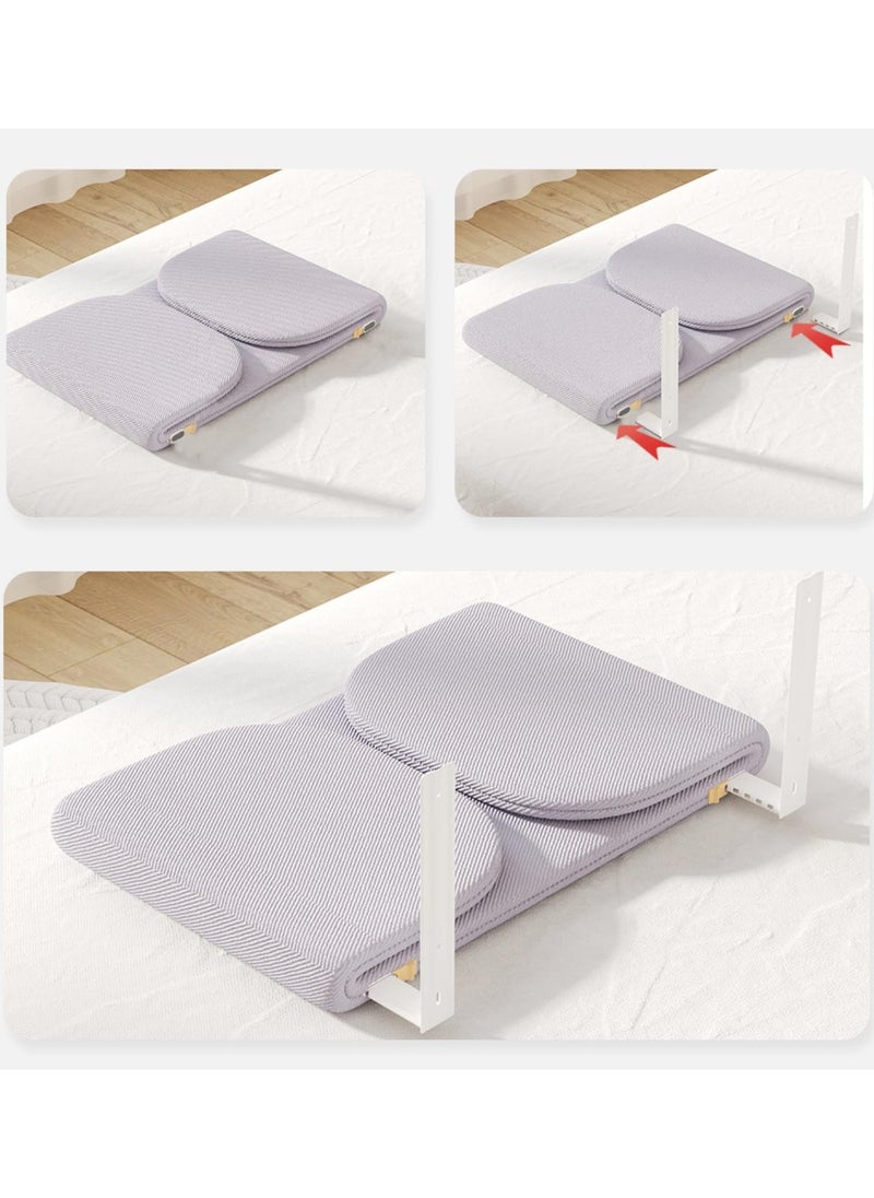 SKY-TOUCH - Pack Of 1 Foldable Crib Rail Guard For Kids, 120 X 40CM, Grey - Image 1