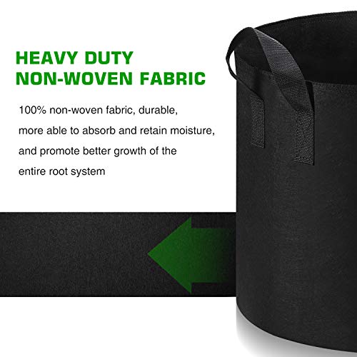 Lyincat 12-Pack 10 Gallon Grow Bags Heavy Duty Thickened Nonwoven Fabric Pots with Durable Handles - Image 5