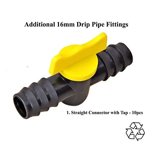Pinolex® Drip Irrigation Accessories 16mm Pipe Fittings - Straight Connector with Tap (10 pcs) - Image 2