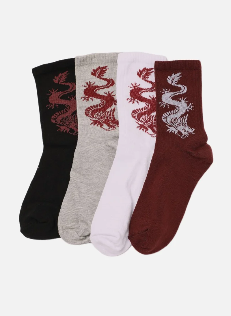 trendyol 4 Pack Printed Socks